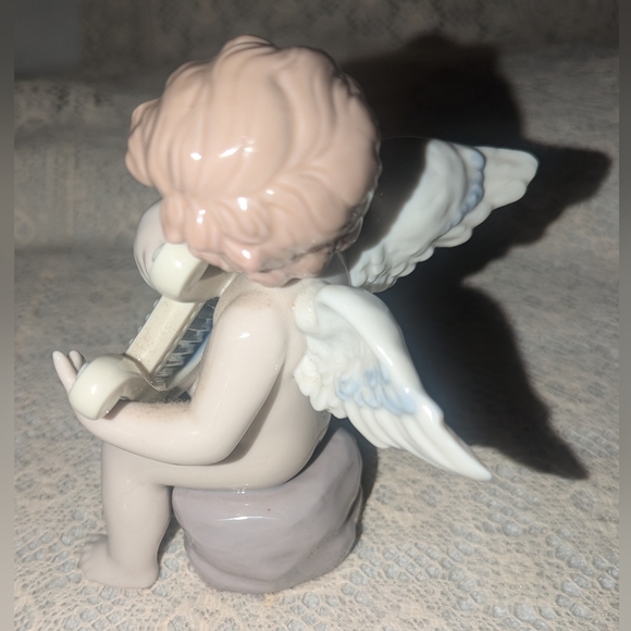 Lladro Cherub Angel Adagio with harp. 6628 - Picture 4 of 10
